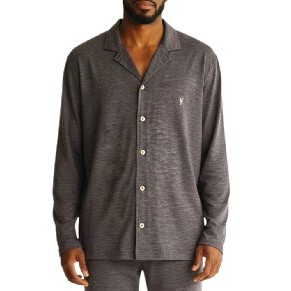 FRYE Men's Heathered Notched Collar Premium Pajama Top Soft Size XL Gray